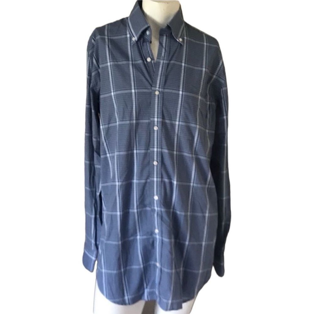 Men’s Blue Button Up Dress Shirt Sz. LT Tailorbyrd.